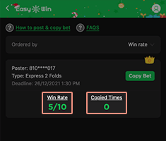 Start auto-copy betting